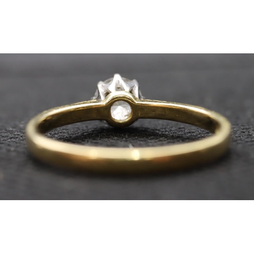 427 - An 18ct gold solitaire diamond ring, approx. 0.50 carat, size N, 2.3 grams gross, (white in colour a... 