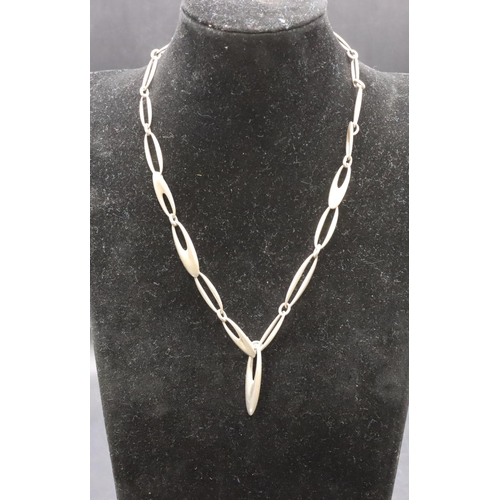 436 - Georg Jensen silver oblong linked chain, 50cm long, 39.6 grams