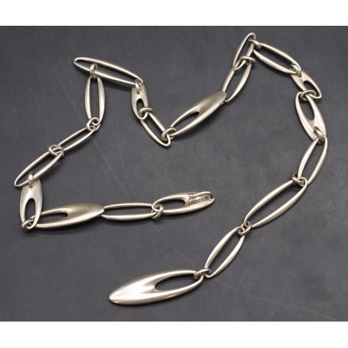 436 - Georg Jensen silver oblong linked chain, 50cm long, 39.6 grams