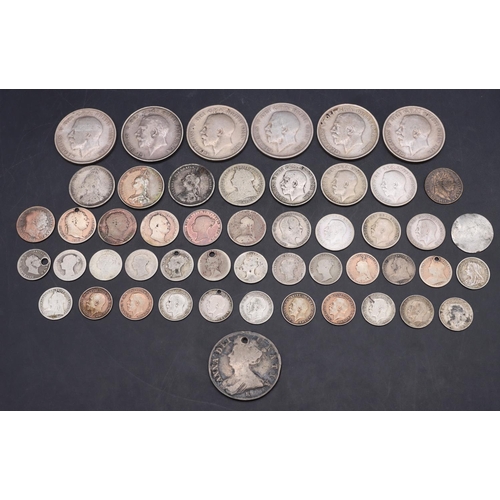 456 - A small quantity of pre 1920 English silver coins including George III, IV and later, 199 grams