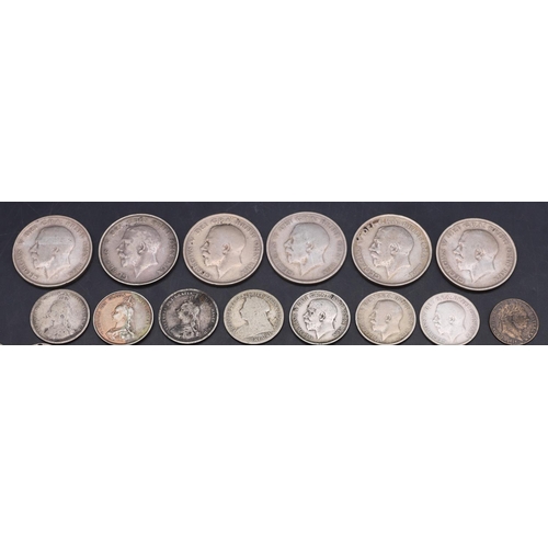 456 - A small quantity of pre 1920 English silver coins including George III, IV and later, 199 grams