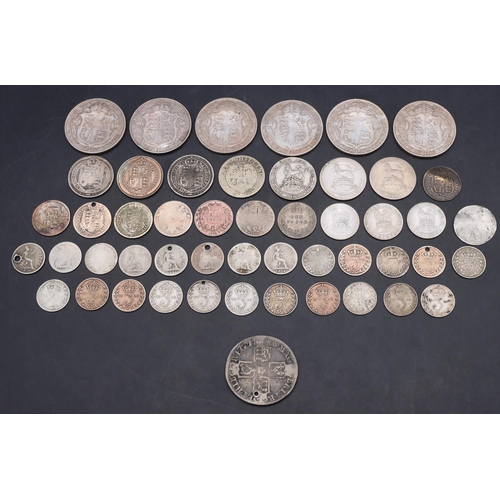 456 - A small quantity of pre 1920 English silver coins including George III, IV and later, 199 grams