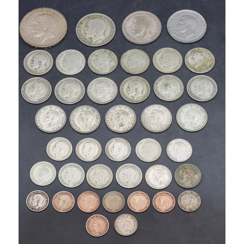 468 - A quantity of various pre-1947 English silver coins, 204 grams