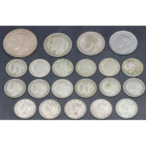 468 - A quantity of various pre-1947 English silver coins, 204 grams