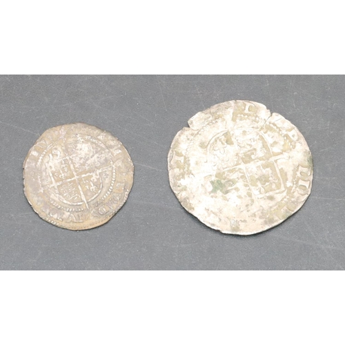 476 - 2 English hammered silver coins Henry VIII Groat and Elizabeth I Threepence (2)