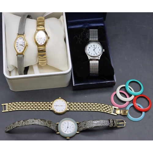 485 - 2 ladies' Pulsar wristwatches and 3 various ladies' wristwatches (5)