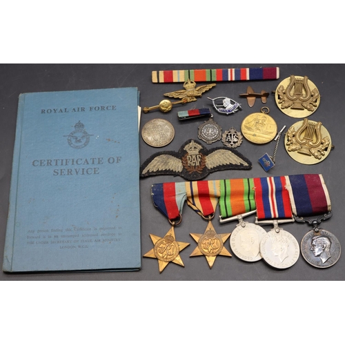 500 - A bar of 5 RAF WWII medals including Long Service and Good Conduct medal, Defence medal and 1939/45 ... 