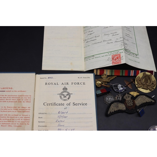 500 - A bar of 5 RAF WWII medals including Long Service and Good Conduct medal, Defence medal and 1939/45 ... 