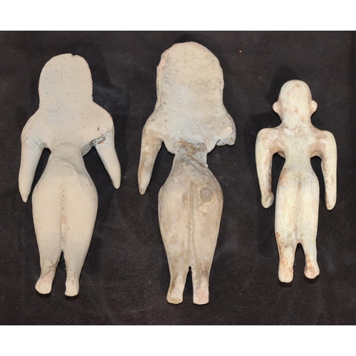 56 - 3 Ancient style burial figures, largest 12cm high (1 arm a/f) (3)