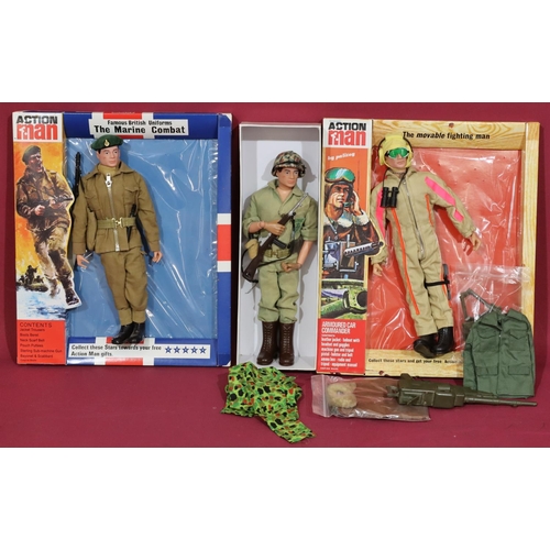 603 - 3 Palitoy Action Men, including 2 boxed 