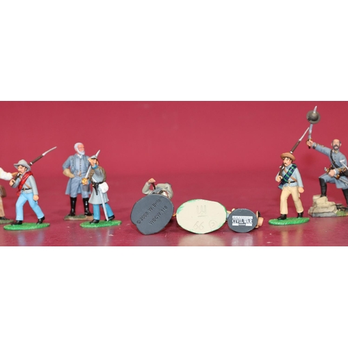 698 - A set of 6 King & Country lead figures American Civil War (unboxed) and 5 W Britain lead figures Ame... 