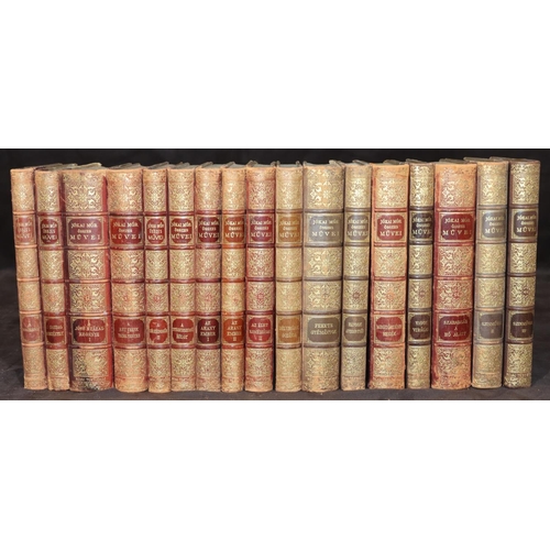 728 - 17 various Continental part leather bound books 