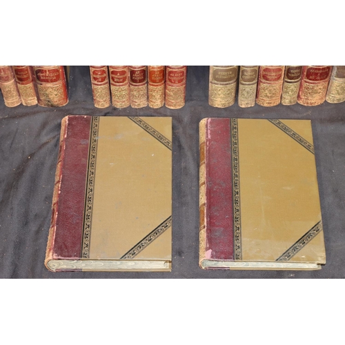 728 - 17 various Continental part leather bound books 