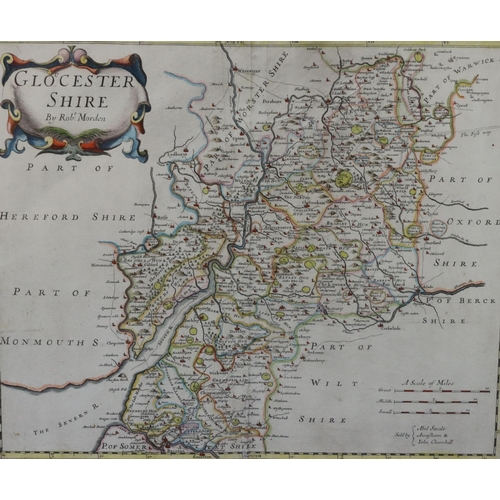 760 - Robert Morden antique hand-coloured map,   