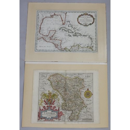 764 - 2 early Continental coloured maps, 