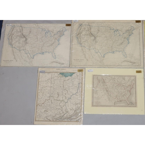 766 - 6 American coloured maps, all mounted but unframed, largest 52cm x 40cm (6)