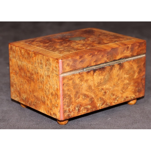 772 - A Maplewood rectangular shaped musical box with 2 airs and hinged lid, 12.5cm wide