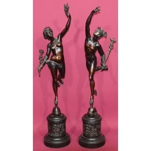 781 - A pair of 19th Century large bronze figures 