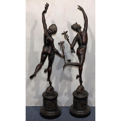 781 - A pair of 19th Century large bronze figures 