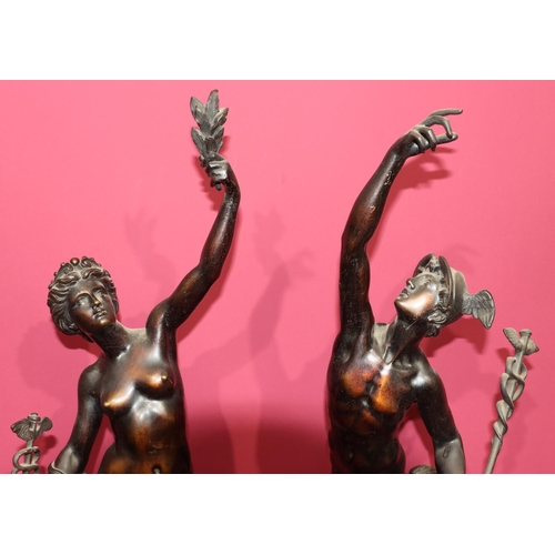 781 - A pair of 19th Century large bronze figures 