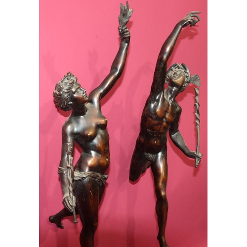 781 - A pair of 19th Century large bronze figures 