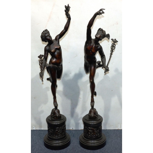 781 - A pair of 19th Century large bronze figures 