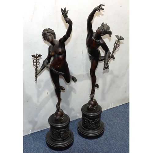 781 - A pair of 19th Century large bronze figures 