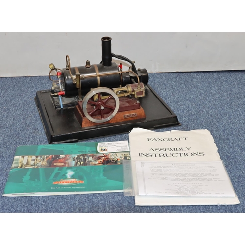 791 - A Perseus stationary live model steam engine on rectangular metal base, 38cm x 32cm