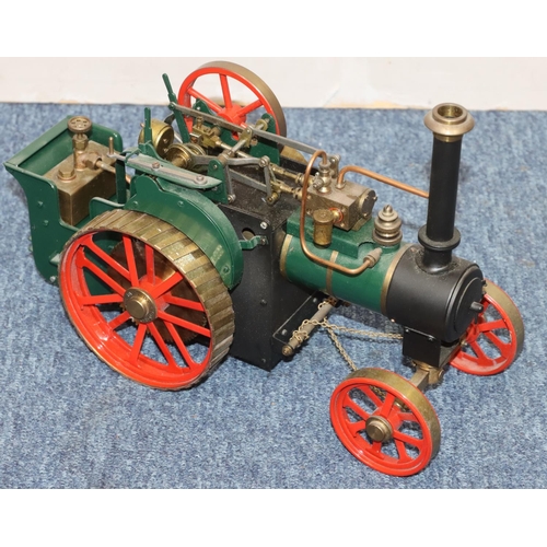 792 - D.R.M., Birmingham live model steam traction engine, maker DR Mercer, gas fired, 30cm, 20cm high (no... 