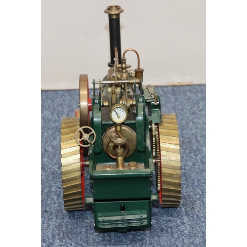 792 - D.R.M., Birmingham live model steam traction engine, maker DR Mercer, gas fired, 30cm, 20cm high (no... 