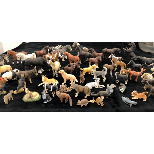 7004 - A quantity of mostly Schleich model horses, ponies, donkey, cow, dogs etc (approx. 60)