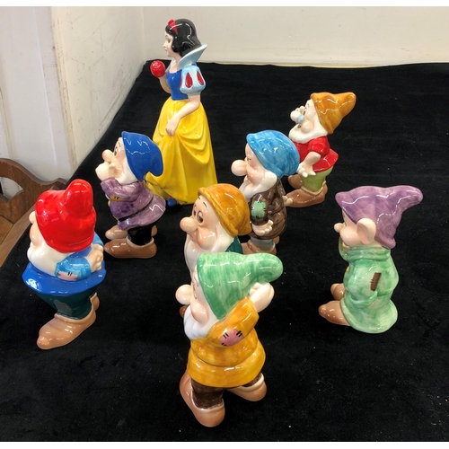 7015 - A set of Disney Snow White and the Seven Dwarves,  stamped Disney Japan, Snow White 27cm high. (8)