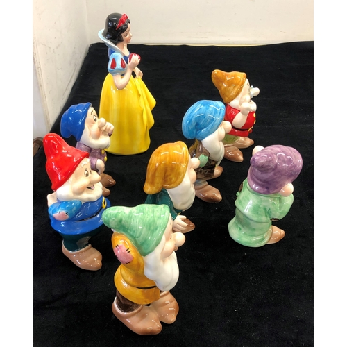 7015 - A set of Disney Snow White and the Seven Dwarves,  stamped Disney Japan, Snow White 27cm high. (8)