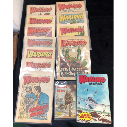 7023 - A Warlord for Boys 1980 annual and a quantity of Warlord comics dating from 1974 to 1984, including ... 