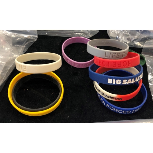 7032 - A quantity of various military rubber wristbands, including Operation Herrick 3 Commando Brigade 201... 