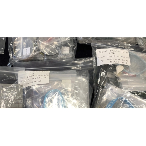 7032 - A quantity of various military rubber wristbands, including Operation Herrick 3 Commando Brigade 201... 