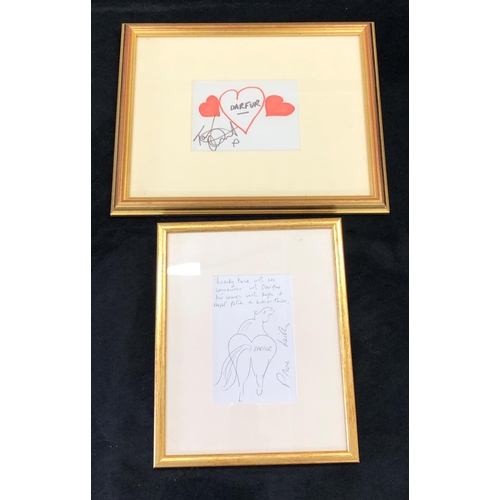 7078 - 2 drawings drawn for the charity Kids for Kids Drawn to Darfur, by Tara Palmer-Tomkinson and Prue Le... 