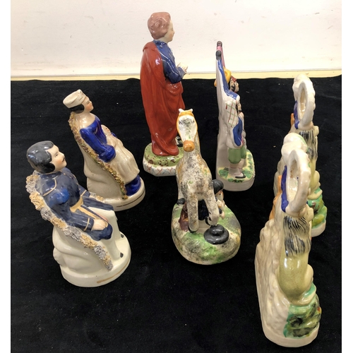 7107 - 7 reproduction Staffordshire style figurines.