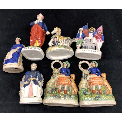 7107 - 7 reproduction Staffordshire style figurines.