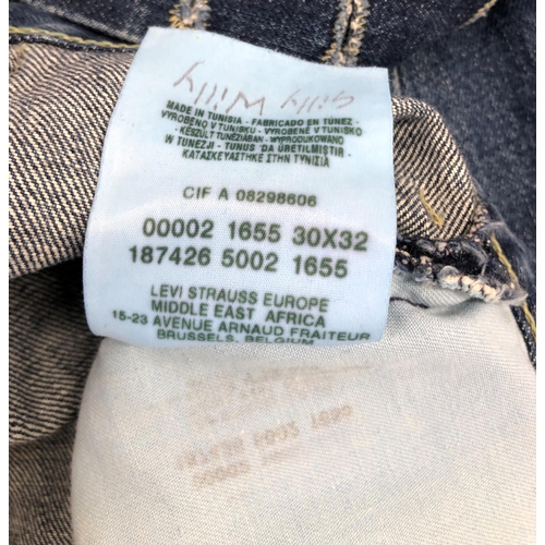 7147 - 3 pairs of vintage Levi Strauss blue jeans, Levi 508 04 W30L30 and 2 5002 with labels 00002 1655 30x... 