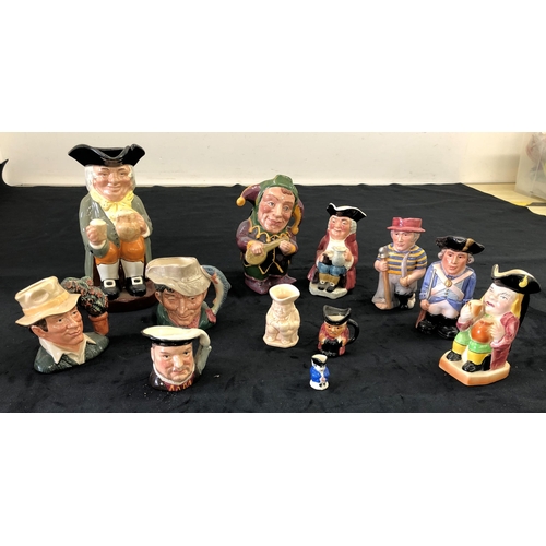 7153 - 4 Royal Doulton Toby jugs, tallest 21cm high and 8 other various jugs. (12)