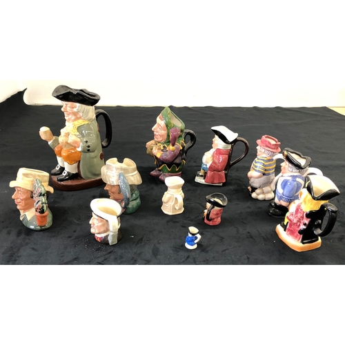 7153 - 4 Royal Doulton Toby jugs, tallest 21cm high and 8 other various jugs. (12)