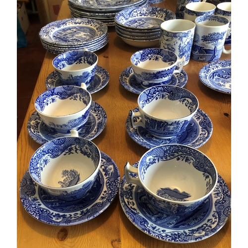 7191 - A collection of blue and white Spode china including a large teapot, coffee pot, milk jug, gravy boa... 