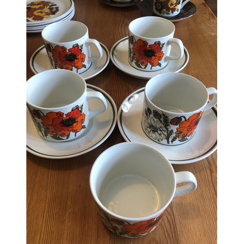 7192 - A Grindley hand painted part tea set, Harlequin pattern 784431, 5 small tea plates, 1 saucer and 1 r... 