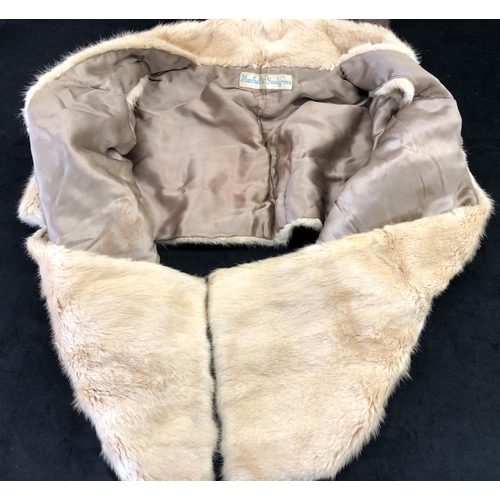 7090 - A blonde Marshall & Snelgrove fully lined fur stole, 159cm long overall and 2 fully lined beret styl... 