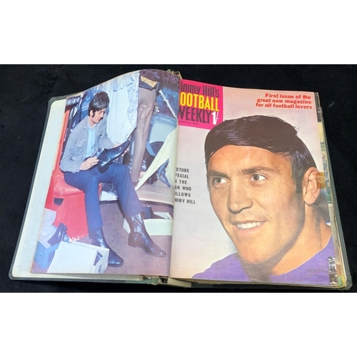 7092 - Jimmy Hill's Football Weekly magazines (approx. 42) in hard cover, dating from October 27, 1967 to 1... 