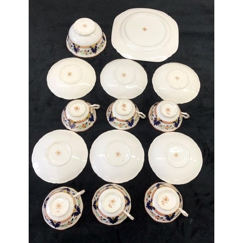 7142 - A Court China tea set, 6 cups, 6 saucers, sugar bowl and sandwich plate.