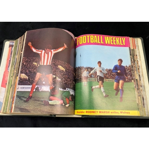 7092 - Jimmy Hill's Football Weekly magazines (approx. 42) in hard cover, dating from October 27, 1967 to 1... 