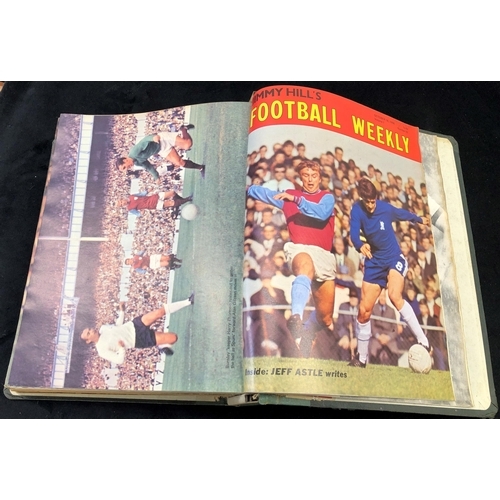 7092 - Jimmy Hill's Football Weekly magazines (approx. 42) in hard cover, dating from October 27, 1967 to 1... 