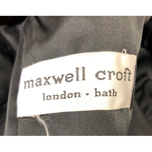 7089 - A Maxwell Croft London. Bath dark brown fully lined fur jacket, 1 side pocket, metal clips and hooks... 